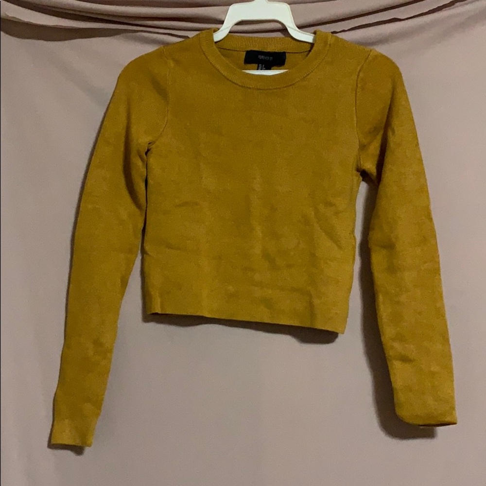 Mustard Knit Crop Top